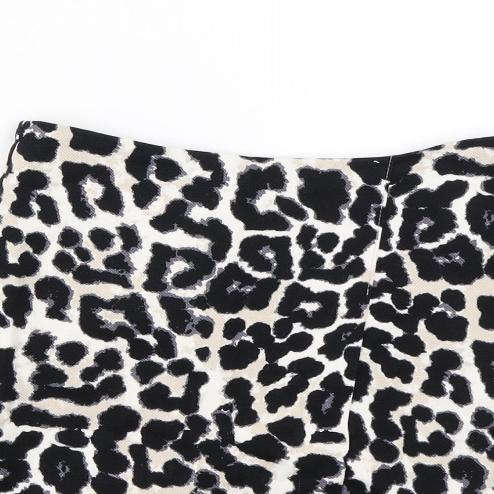 New Look Womens Beige Animal Print  A-Line Skirt Size 4