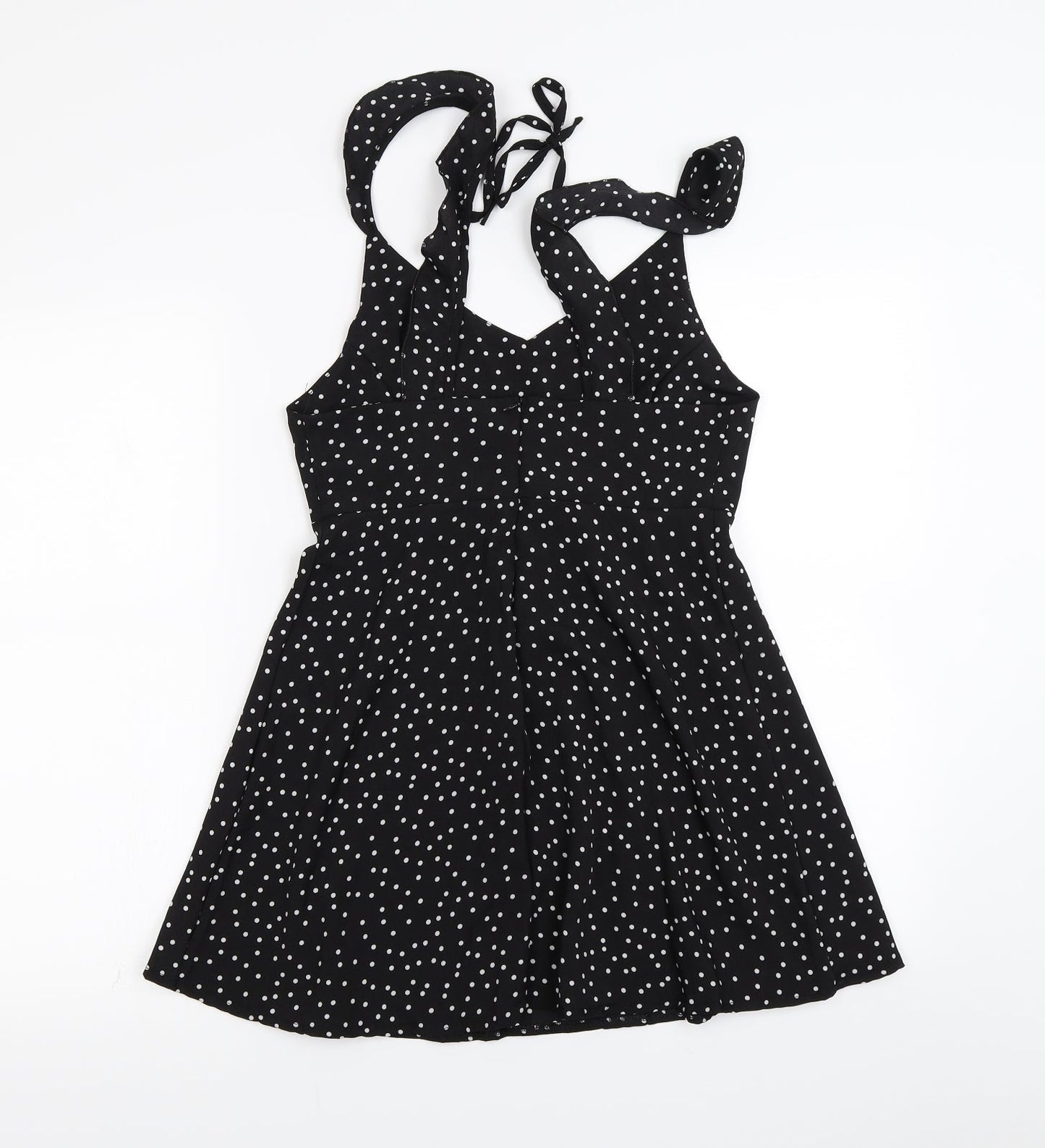 Preworn Womens Black Polka Dot Chiffon Camisole Blouse Size M