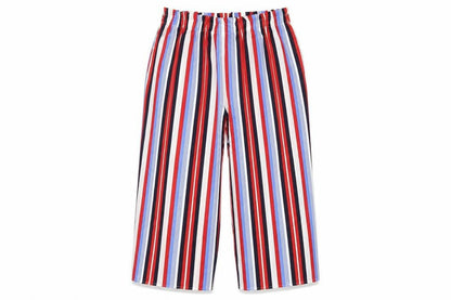 Front view of George women’s blue striped trousers, size UK 14, 20-inch leg