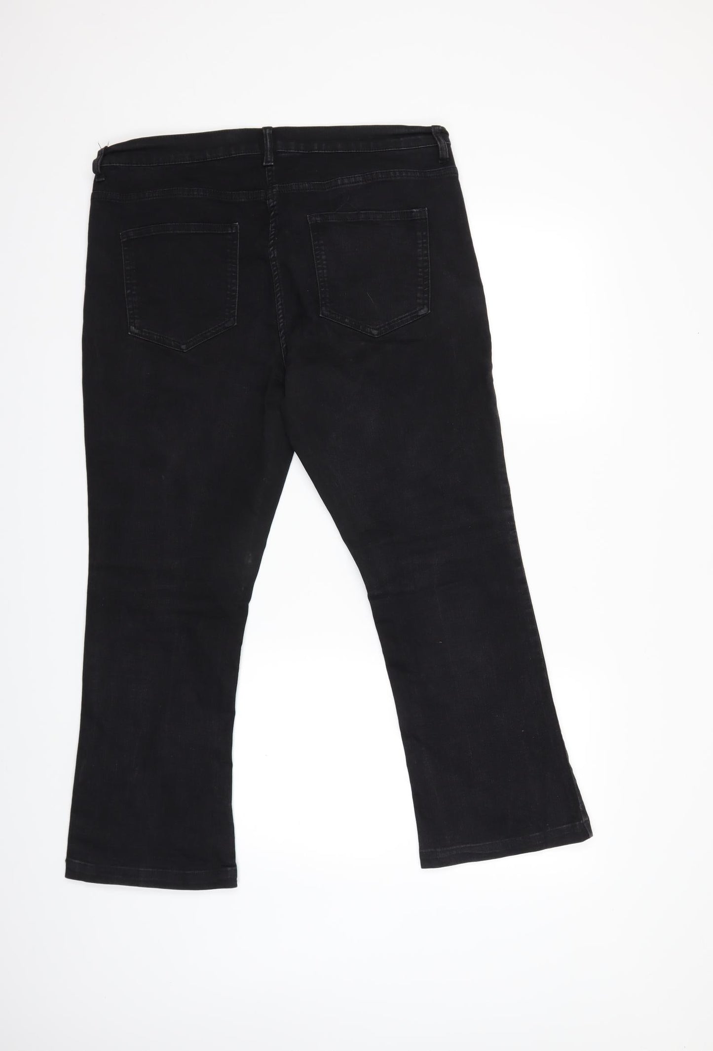 Preworn Womens Black  Denim Bootcut Jeans Size 14 L25 in