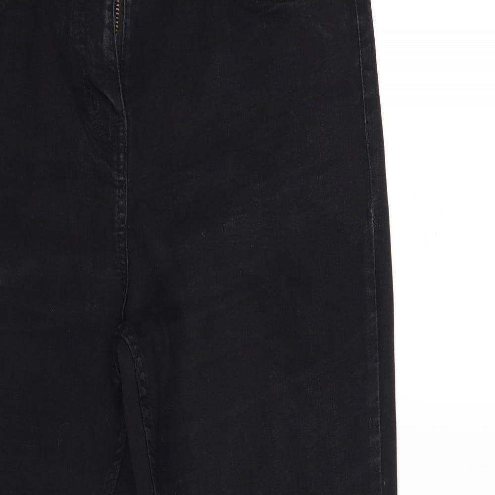 Preworn Womens Black  Denim Bootcut Jeans Size 14 L25 in