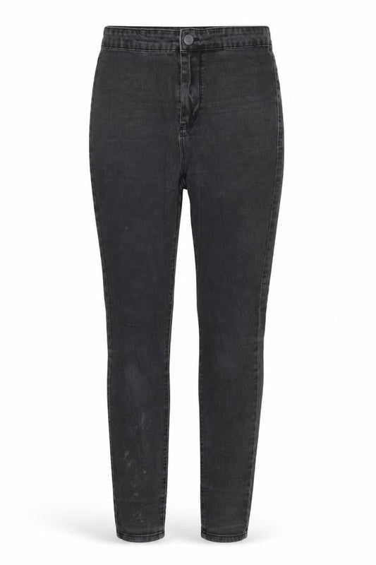 Front view of Denim & Co. women’s grey denim skinny jeans, size UK 12, 26-inch leg
