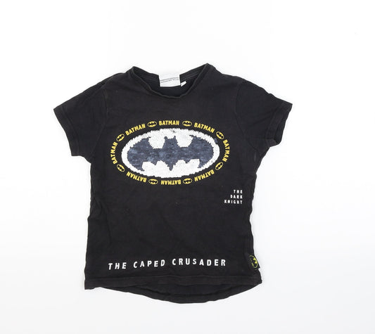 Batman Boys Black  Jacquard Basic T-Shirt Size 3 Years  - Batman