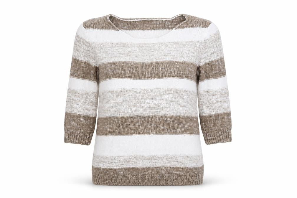 Preworn Womens Brown Striped Knit Pullover Jumper Size M