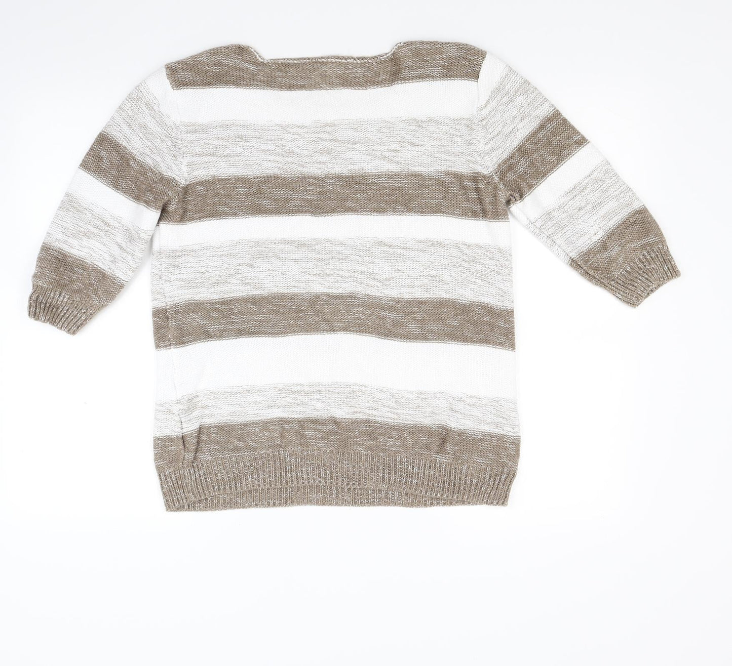 Preworn Womens Brown Striped Knit Pullover Jumper Size M