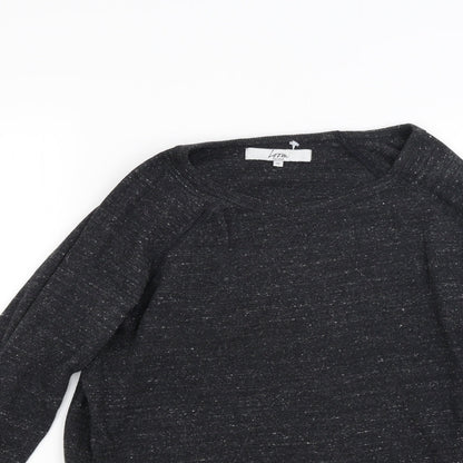 Close-up detail of Loom women’s grey knit jumper, size M