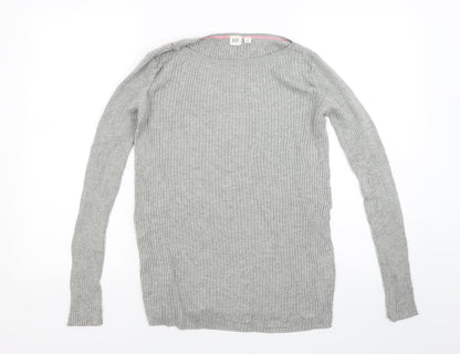Additional front view of Gap women’s grey knit jumper, size M