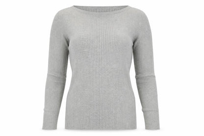 Front view of Gap women’s grey knit jumper, size M