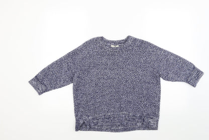 Front view of Tu women’s blue knit jumper, size UK 14