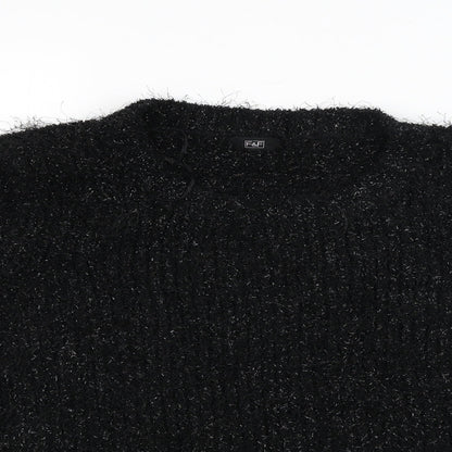 Close-up detail of F&F women’s black jumper, size UK 10