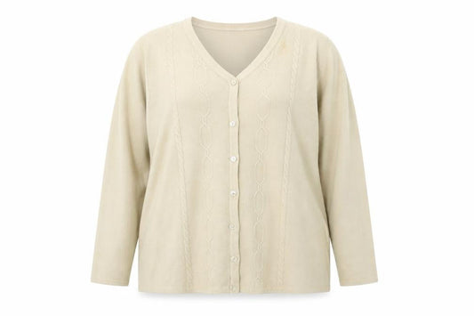Front view of Bonmarché women’s beige jumper, size L
