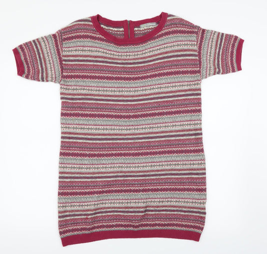 M&S Womens Pink Herringbone  Pullover Jumper Size 10