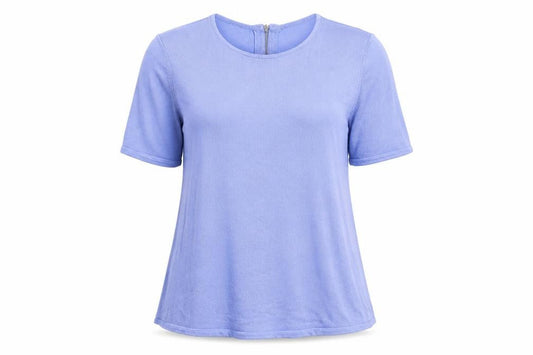Front view of Marks & Spencer women’s blue jumper, size UK 18