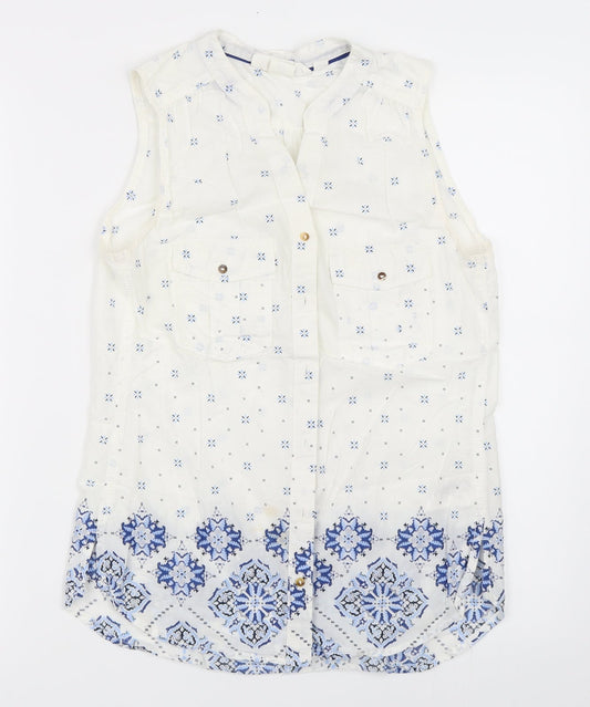H&M Womens White   Basic Button-Up Size 34