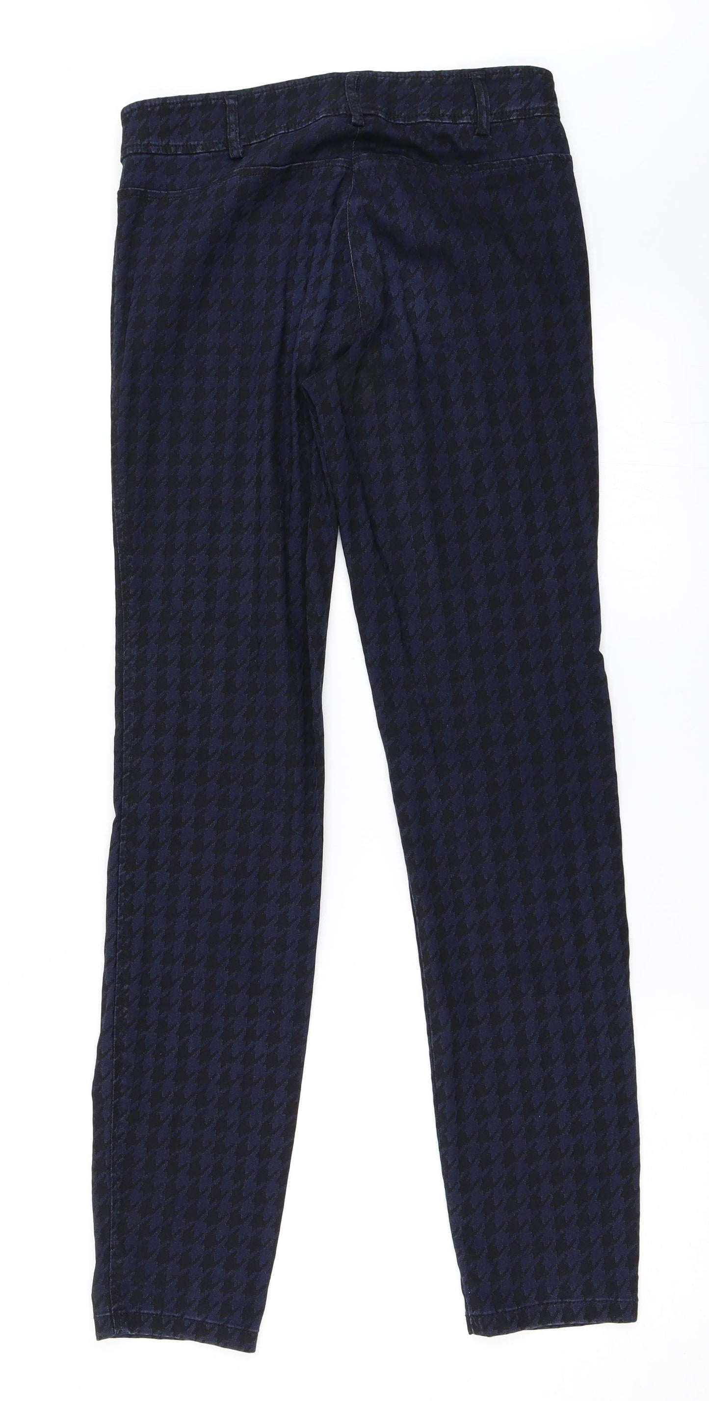 ZERRES Womens Blue Houndstooth  Skinny Jeans Size 36 L31 in