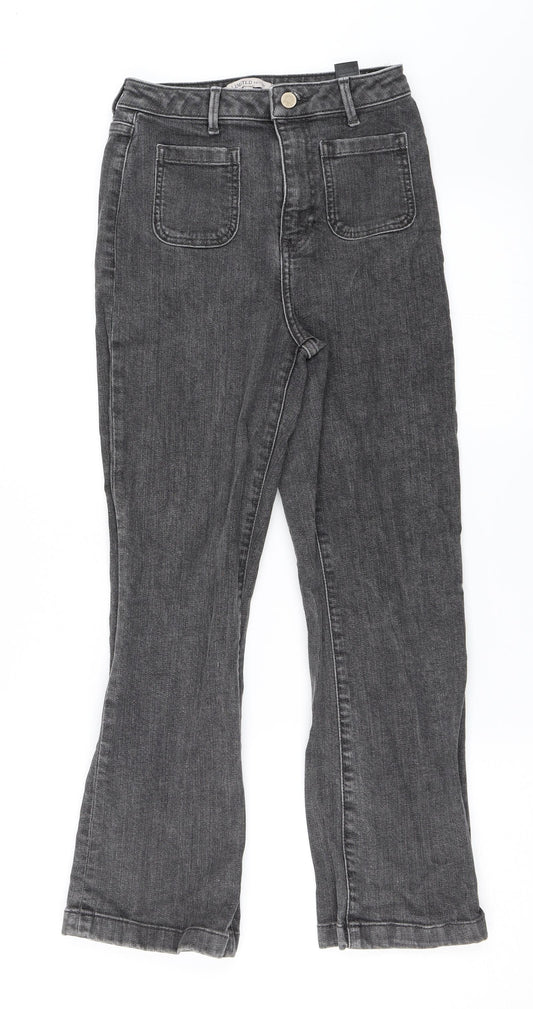 Marks and Spencer Womens Grey  Denim Straight Jeans Size 8 L24 in