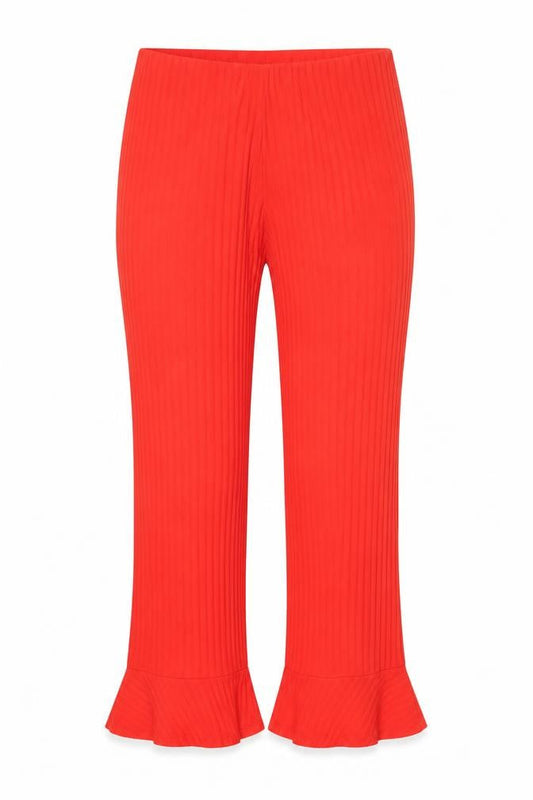 Front view of Zara women’s red trousers, size UK 6, 21.5-inch leg
