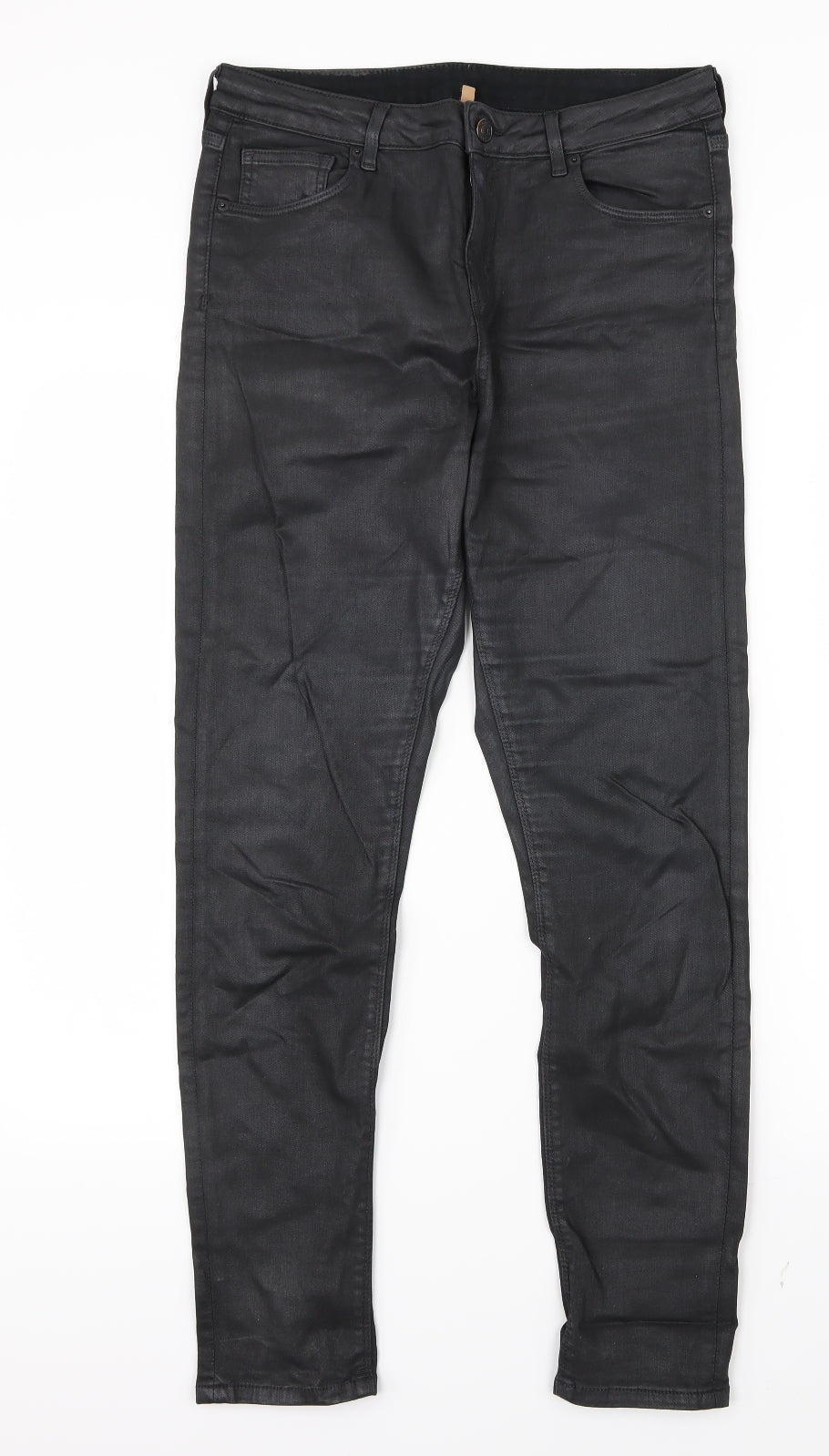 Topshop Womens Black   Straight Jeans Size 30 in L28 in