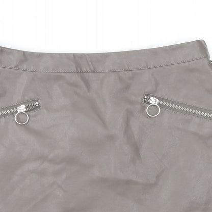 Close-up detail of Primark women’s brown a-line skirt, size UK 8