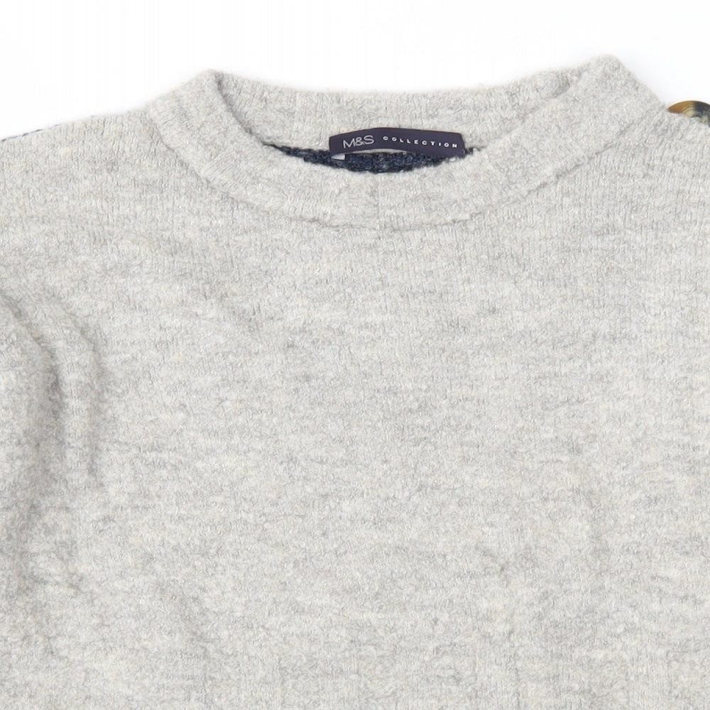 Marks and Spencer Womens Grey  Knit Pullover Jumper Size S