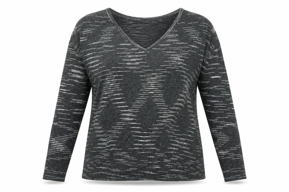 Marks & Spencer Womens Grey Geometric Knit Pullover Jumper Size M