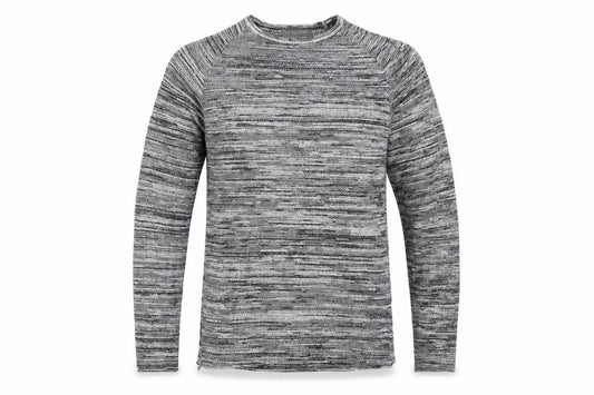 Front view of Primark men’s grey knit jumper, size S