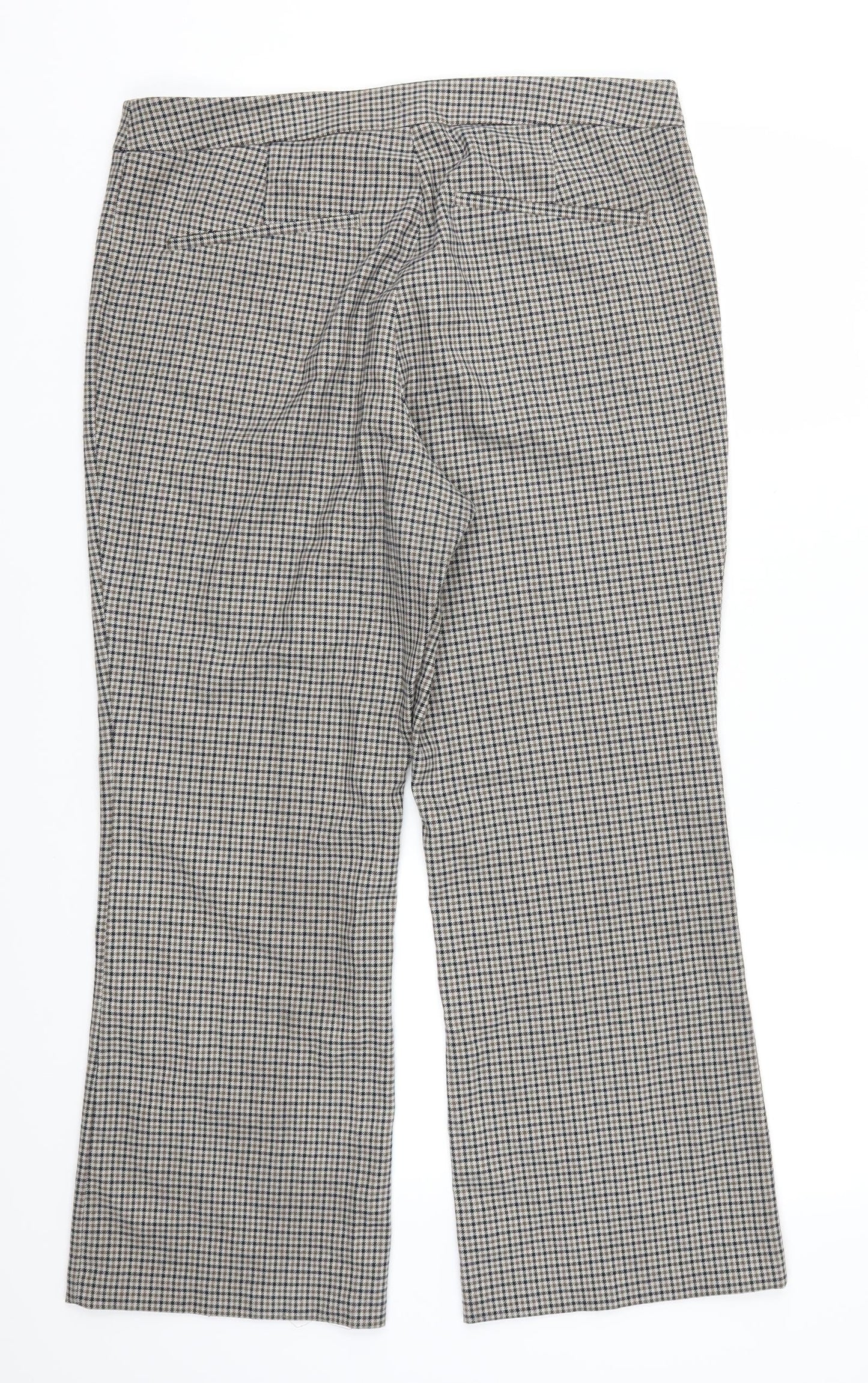 H&M Womens Brown Check  Trousers  Size 16 L25 in