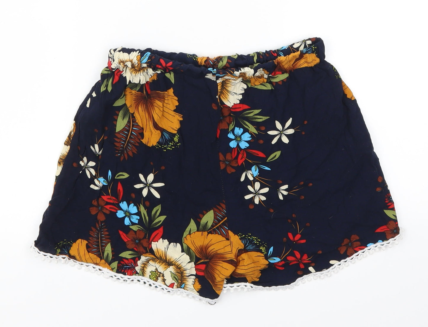 Preworn Womens Blue Floral  Mom Shorts Size M