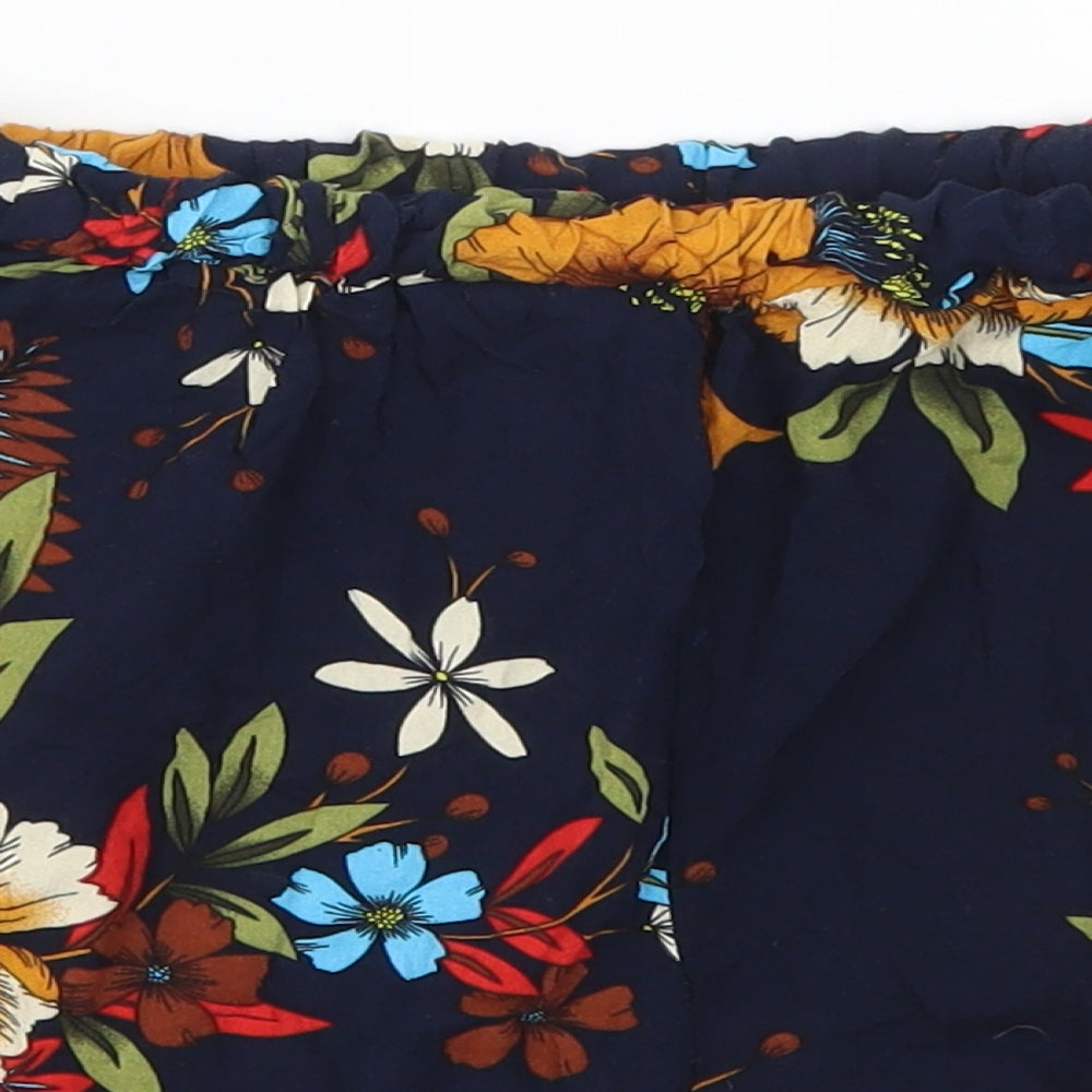 Preworn Womens Blue Floral  Mom Shorts Size M