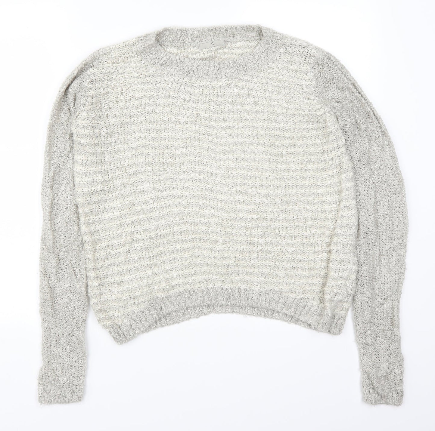 TU Womens Beige Striped  Pullover Jumper Size 12