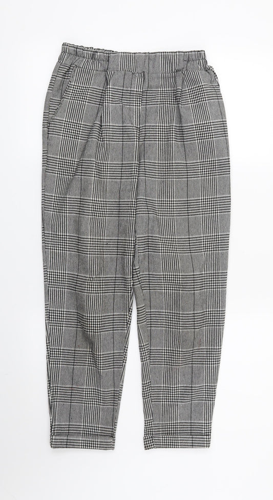 Boohoo Womens Black Houndstooth  Trousers  Size 10 L25 in