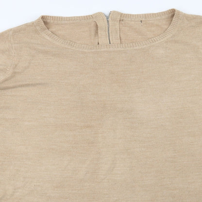 Close-up detail of F&F women’s brown jumper, size UK 18