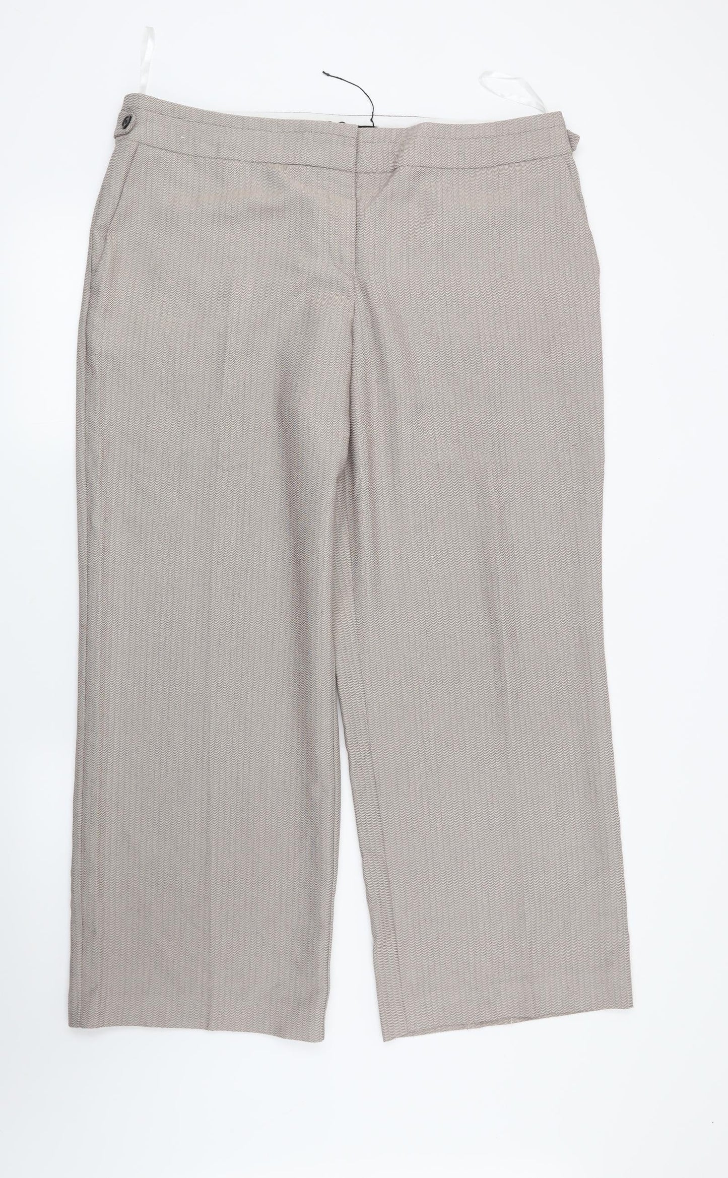NEXT Womens Brown Herringbone  Trousers  Size 16 L29 in