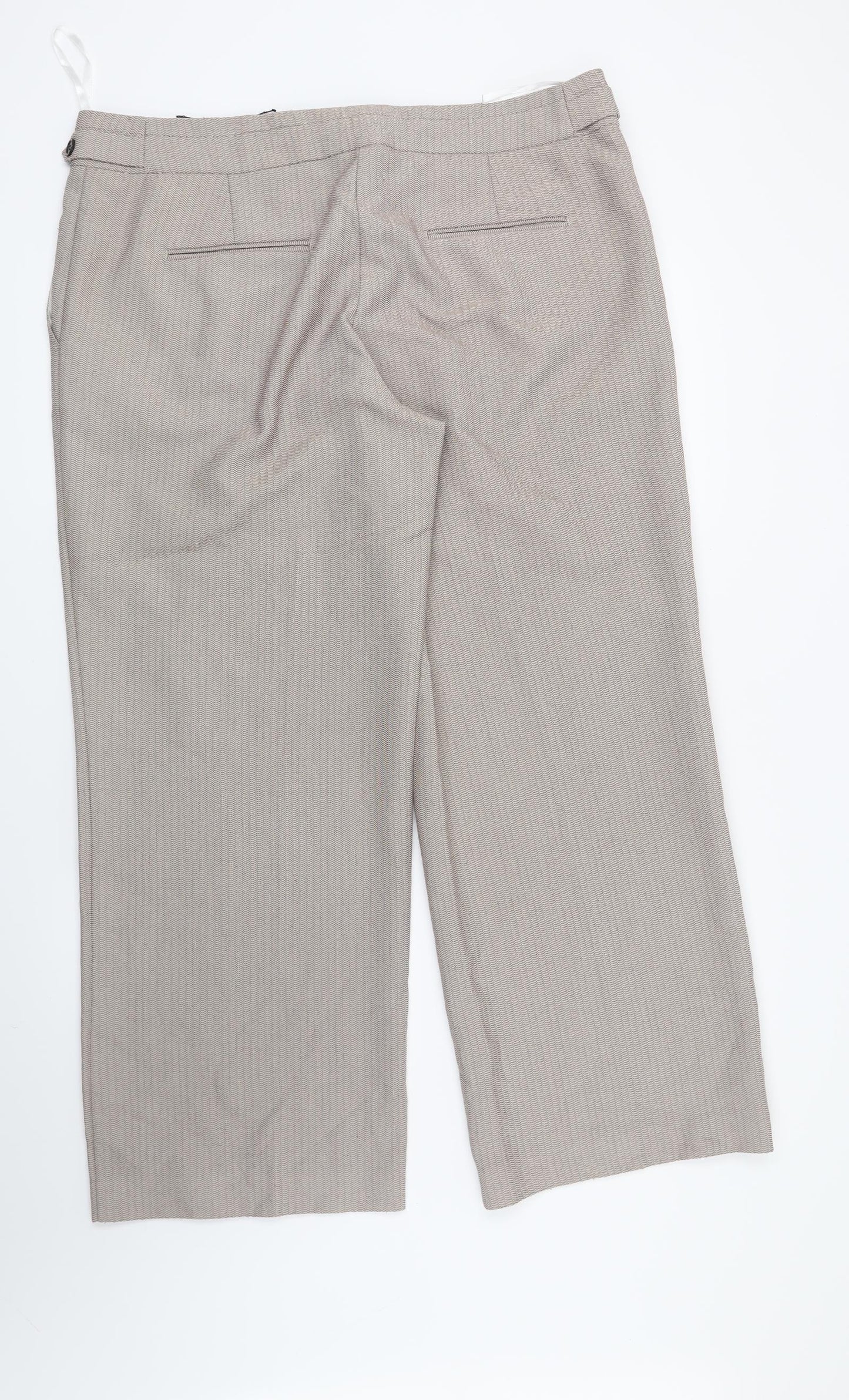 NEXT Womens Brown Herringbone  Trousers  Size 16 L29 in