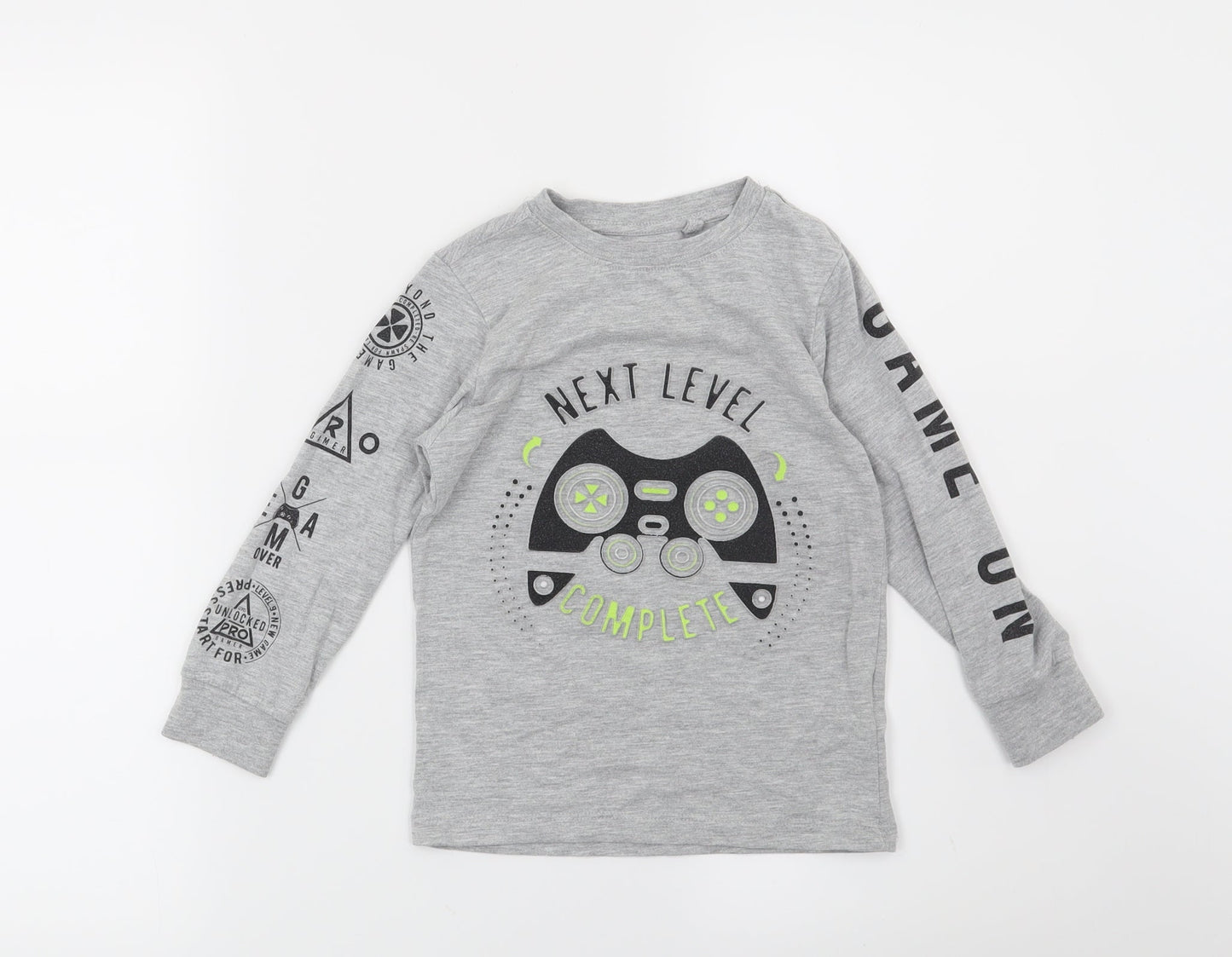 Blue Zoo Boys Grey   Basic T-Shirt Size 4-5 Years  - Game on-Next Level Complete