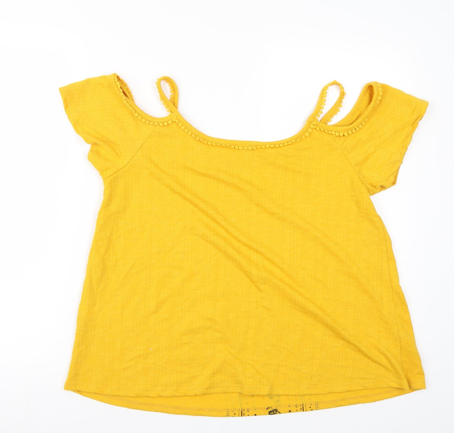 Papaya Womens Yellow Floral  Basic Tank Size 12