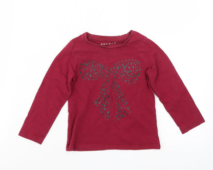 Additional front view of Nutmeg girls’ purple basic t-shirt, size 2-3, years