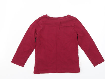 Back view of Nutmeg girls’ purple basic t-shirt, size 2-3, years