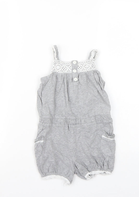 Preworn Girls Grey   Playsuit One-Piece Size 4 Years