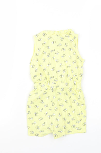 Back view of Young Dimension girls’ yellow playsuit one-piece, size 2, years