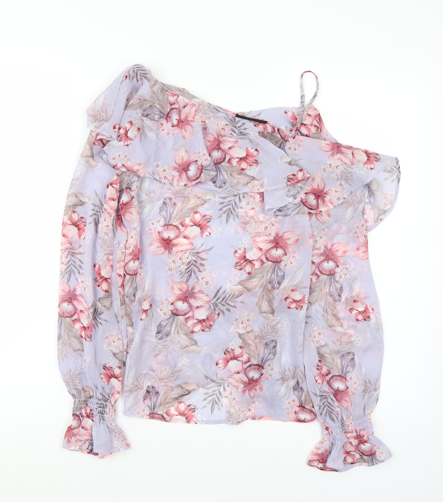 Newlook Womens Purple Floral  Basic Blouse Size 8