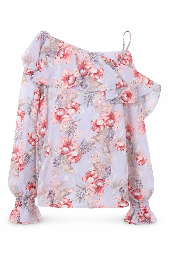 Newlook Womens Purple Floral  Basic Blouse Size 8