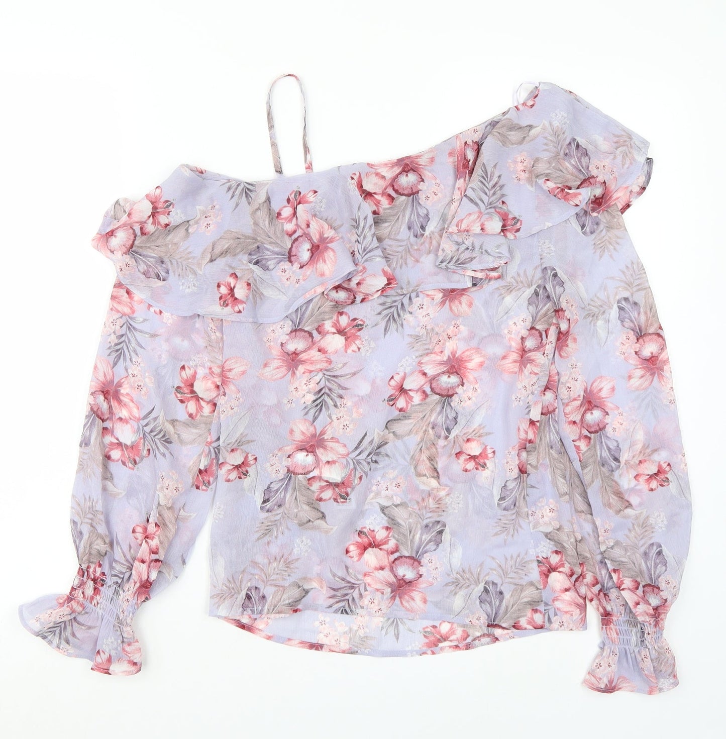 Newlook Womens Purple Floral  Basic Blouse Size 8