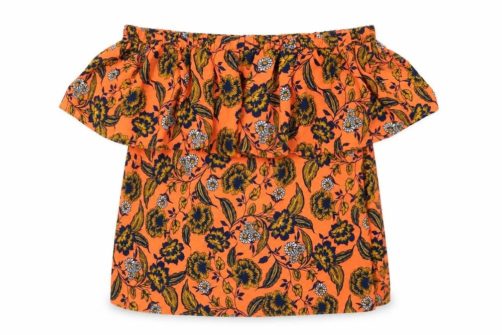 Peacocks Womens Orange Floral  Basic Blouse Size 8
