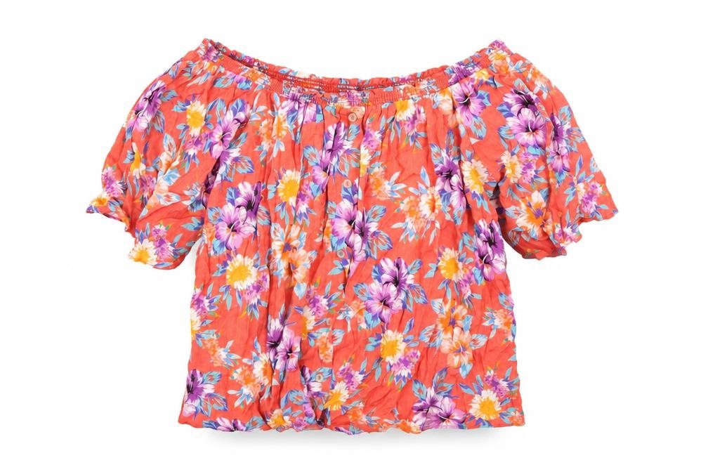 George Womens Orange Floral  Basic Tank Size 10