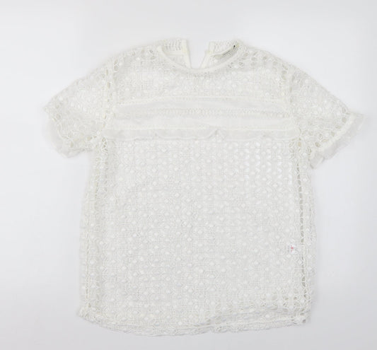 George Womens White   Basic T-Shirt Size 8