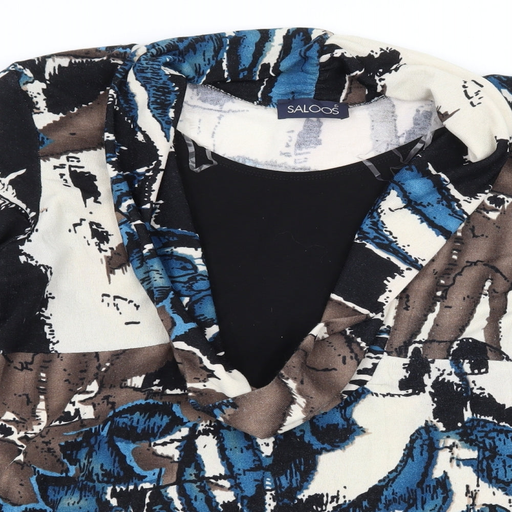 Saloos Womens Multicoloured Geometric Knit Pullover Jumper Size XL