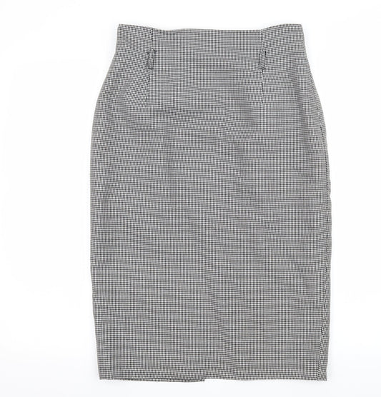F&F Womens Black Houndstooth  Straight & Pencil Skirt Size 28 in
