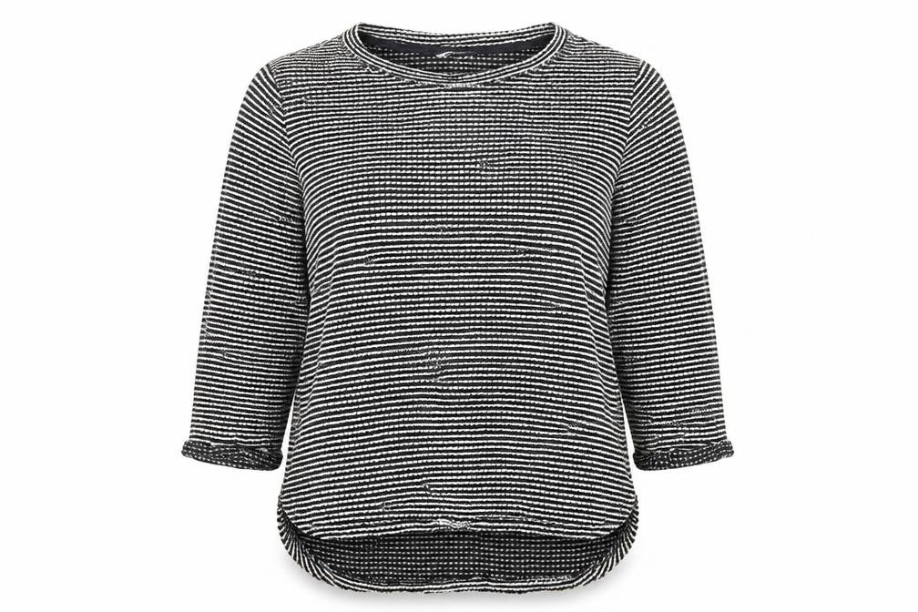 H&M Womens Black Striped Knit Pullover Jumper Size M