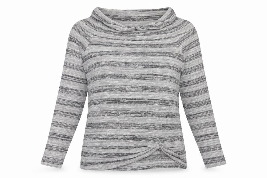 Papaya Womens Grey Striped Knit Pullover Jumper Size 14